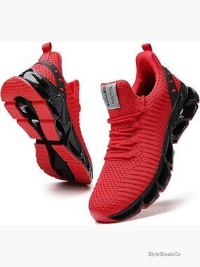 Mesh Running Sneakers Lightweight Breathable Slip On Walking Shoes